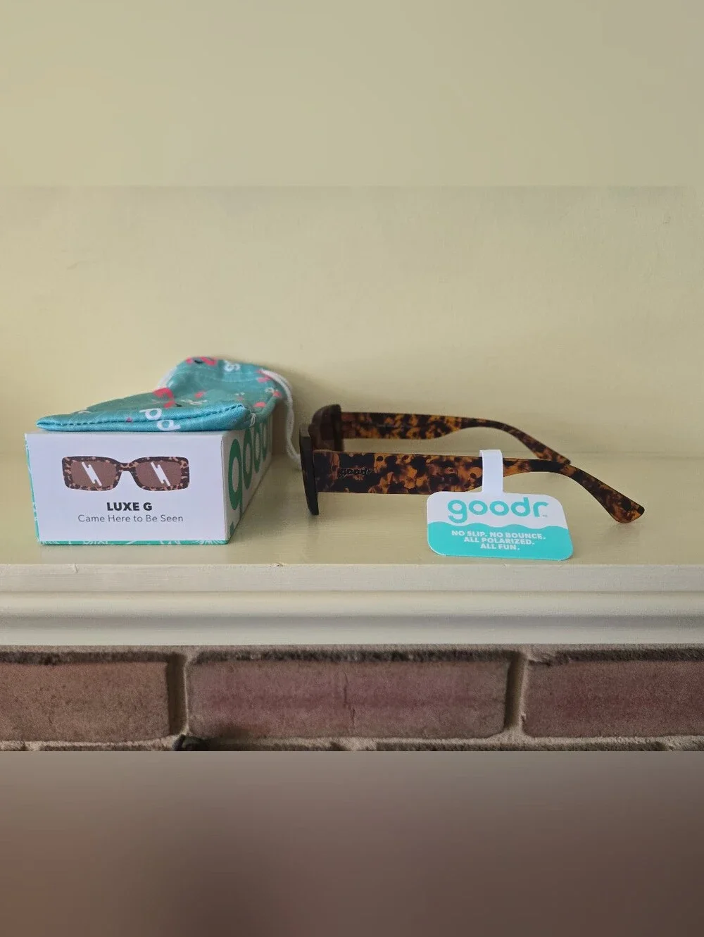 NEW Goodr Luxe G Came Here To Be Seen Tortoise Brown Square Sunglasses